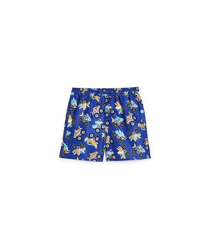 Шорты для плавания с принтом Deux par Deux, Blue Printed Trucks