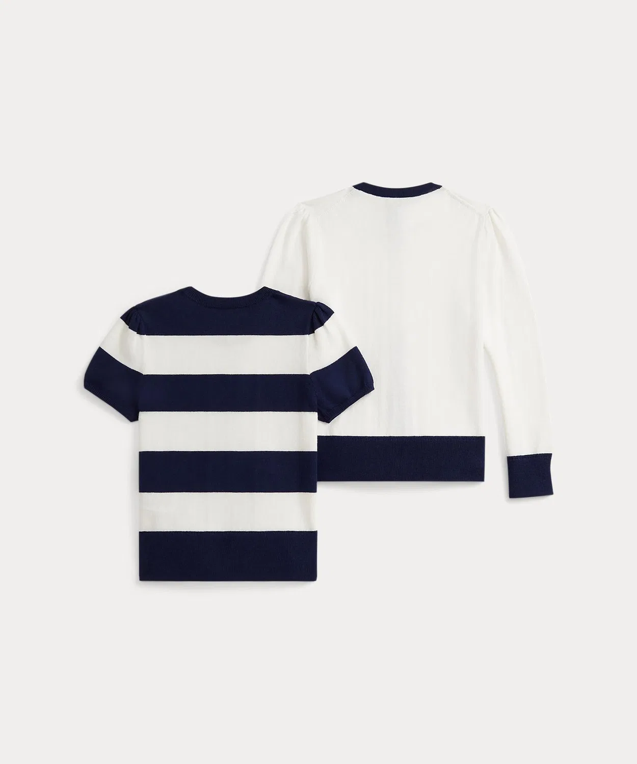 Детский комплект из полосатого свитера и кардигана Ralph Lauren, белый — фото 2