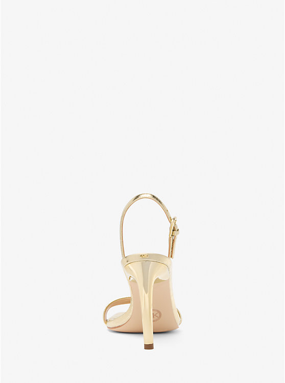 Сандалии Kasia из потрескавшейся металлизированной кожи Michael Kors, золотой — фото 3
