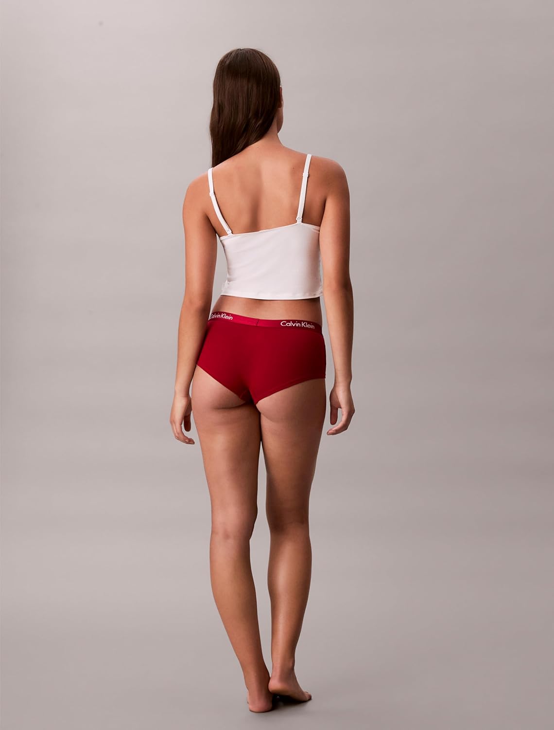Женские трусики-шорты Calvin Klein Motive Cotton Boyshorts, 3 шт., Juneberry/Oatmeal Heather/Fresh Taupe — фото 3