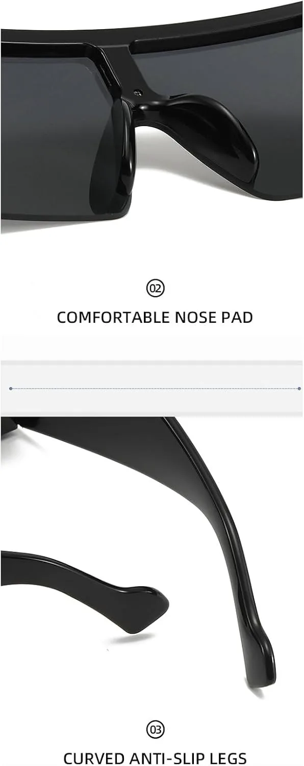 

Большие квадратные солнцезащитные очки-щиток для женщин, крупная оправа, 2024 год, роскошные панк-солнцезащитные очки для женщин, размер N45 mincl, Brown