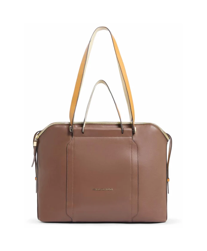 

Женская сумка для ноутбука с отделением для планшета, амортизирующая подкладка. Piquadro, коричневый