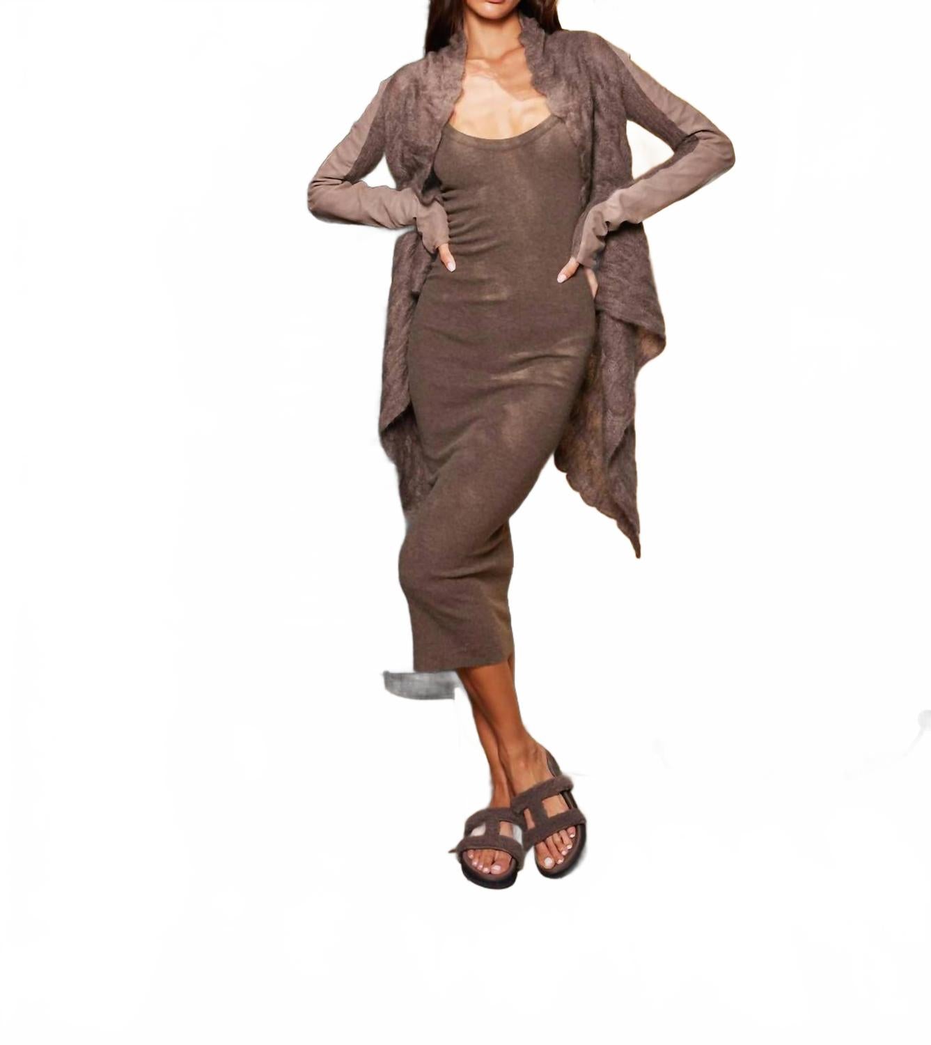 Women's Fuzzy Cuffs Sandal Faux Shearling In Taupe ROAM, Taupe — фото 3