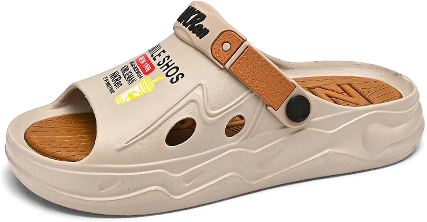 

Мужские сандалии KSYVUCRD с легкой дышащей подошвой, без застежек, регулируемые тапочки, с высокой эластичностью, мягкой поддержкой свода стопы, водонепроницаемые, белые