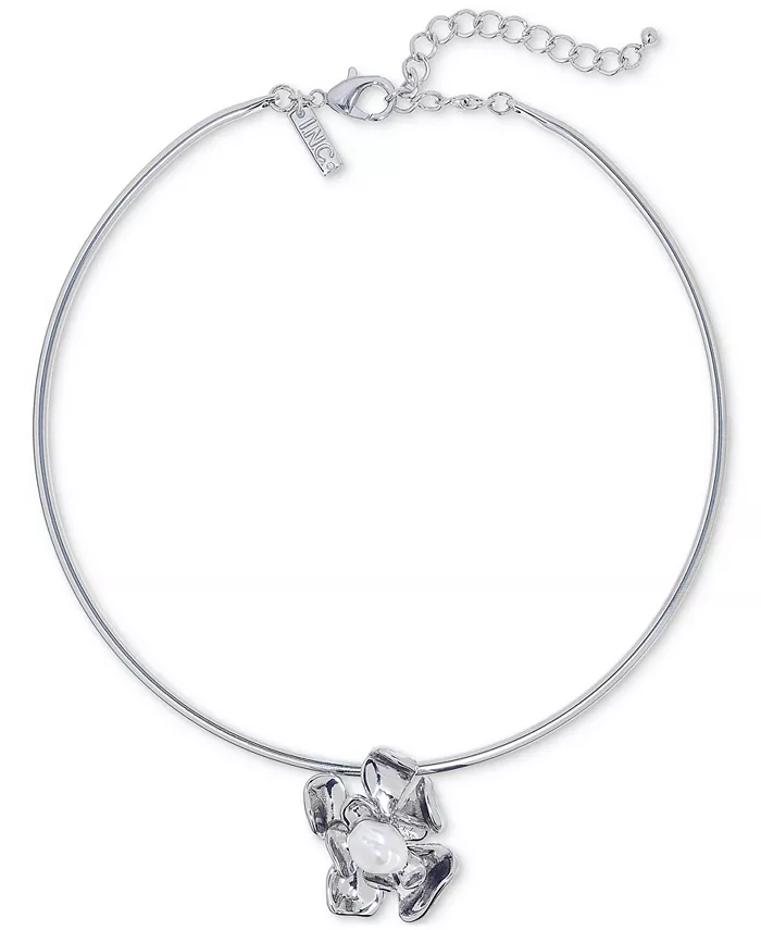 

Ожерелье с подвеской в ​​виде цветка из искусственного жемчуга с родиевым покрытием, 5-3/4 дюйма I.N.C. International Concepts