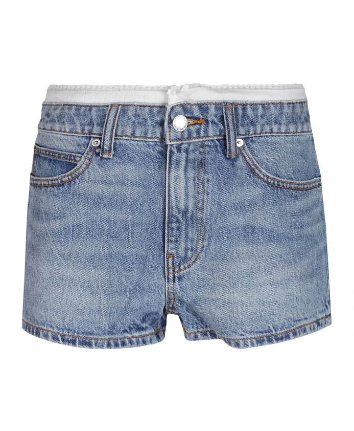 

Мини-Шорты с высокой посадкой Alexander Wang, синий