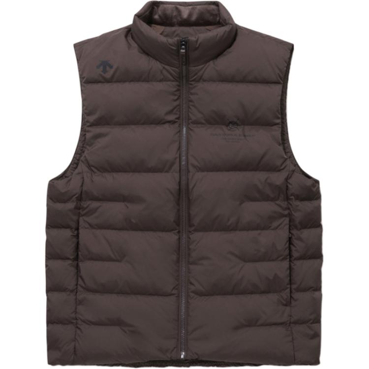 

Двухслойный легкий жилет с воротником-стойкой из гусиного пуха для мужчин DESCENTE, коричневый