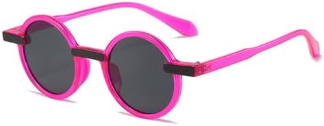 

Модные круглые солнцезащитные очки для женщин, трендовые разноцветные солнцезащитные очки в стиле панк с защитой от УФ-излучения UV400, женские очки MTZJH, C4purple-black