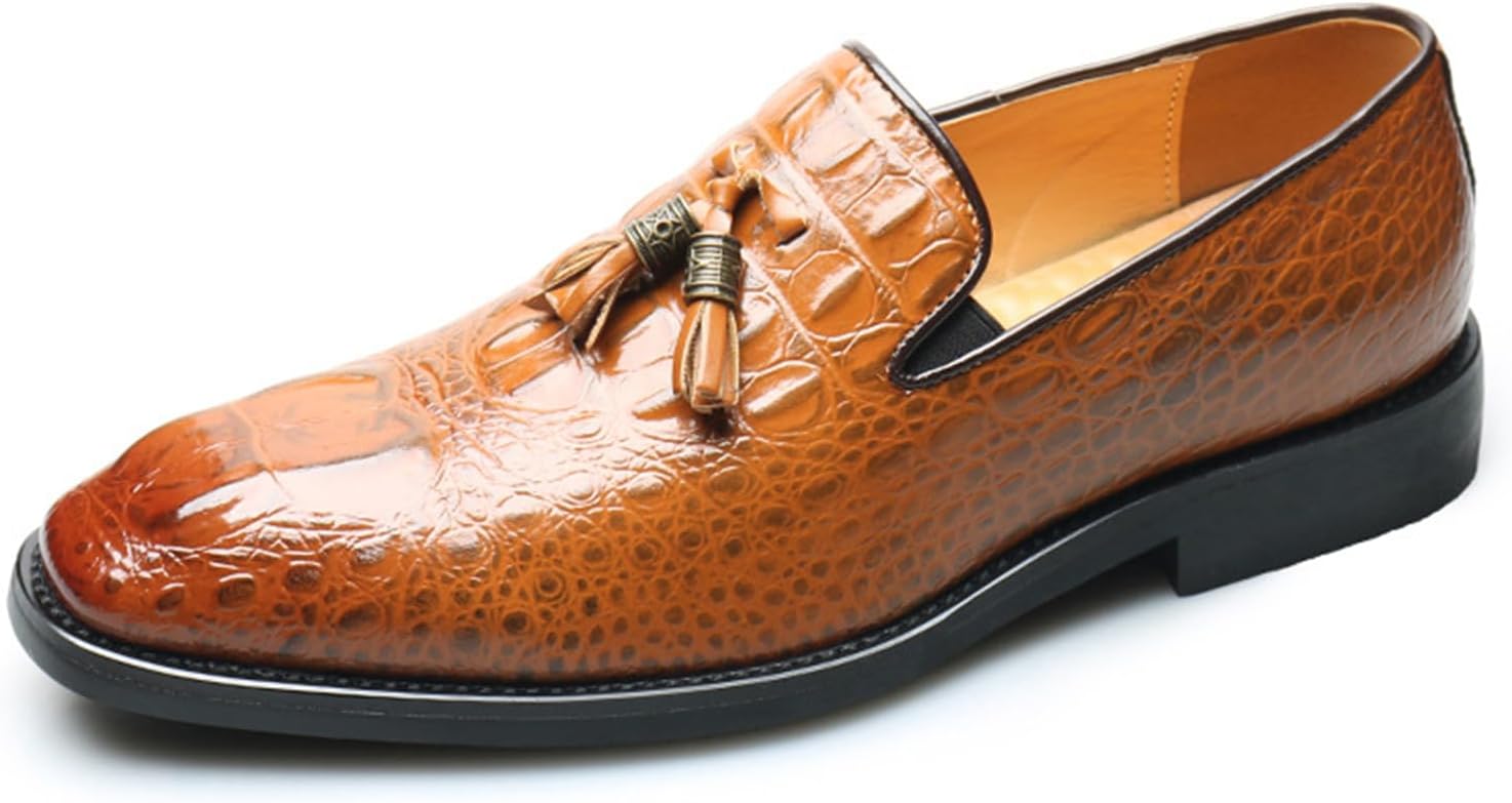 

Мужские туфли из искусственной кожи PU, повседневные лоферы с кисточками, элегантная и удобная обувь на каждый день Generic, коричневый