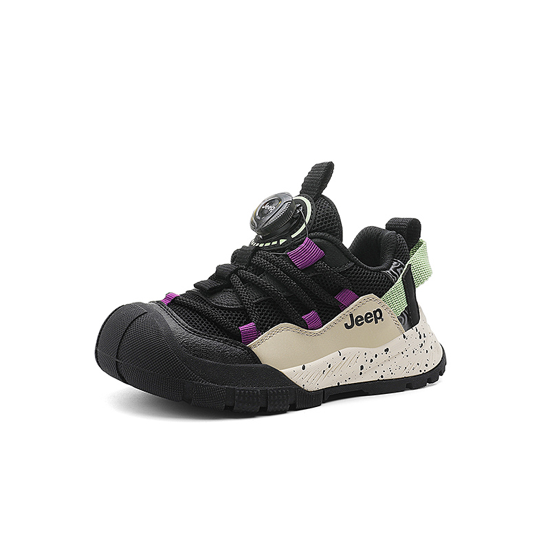 Низкие детские повседневные кроссовки Kids' Jeep черно-коричневые, Abyss Black/Milk Tea Brown — фото 2