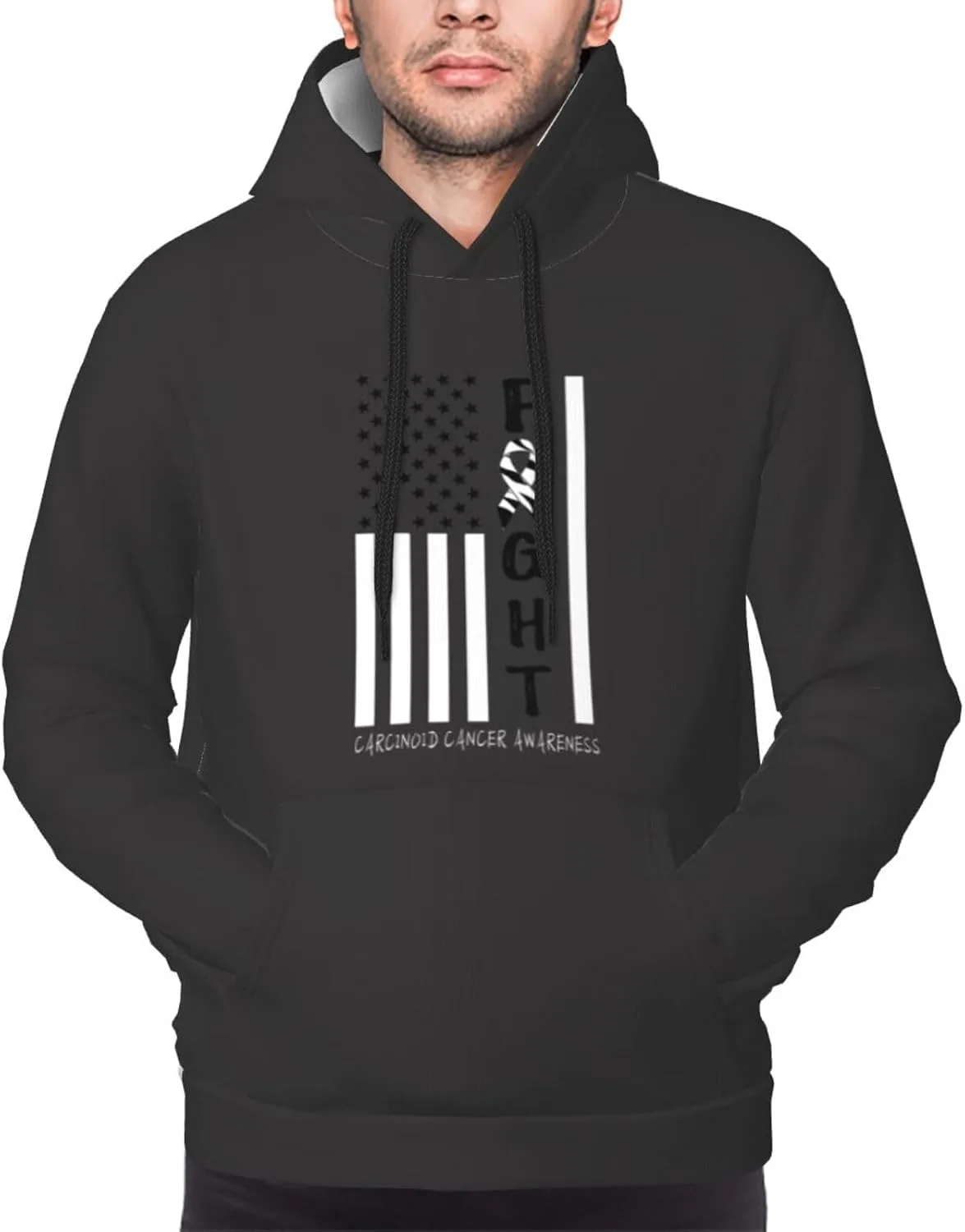 

Толстовка с капюшоном Men's Breast Cancer Warrior Support Squad Thyroid Cancer Awareness