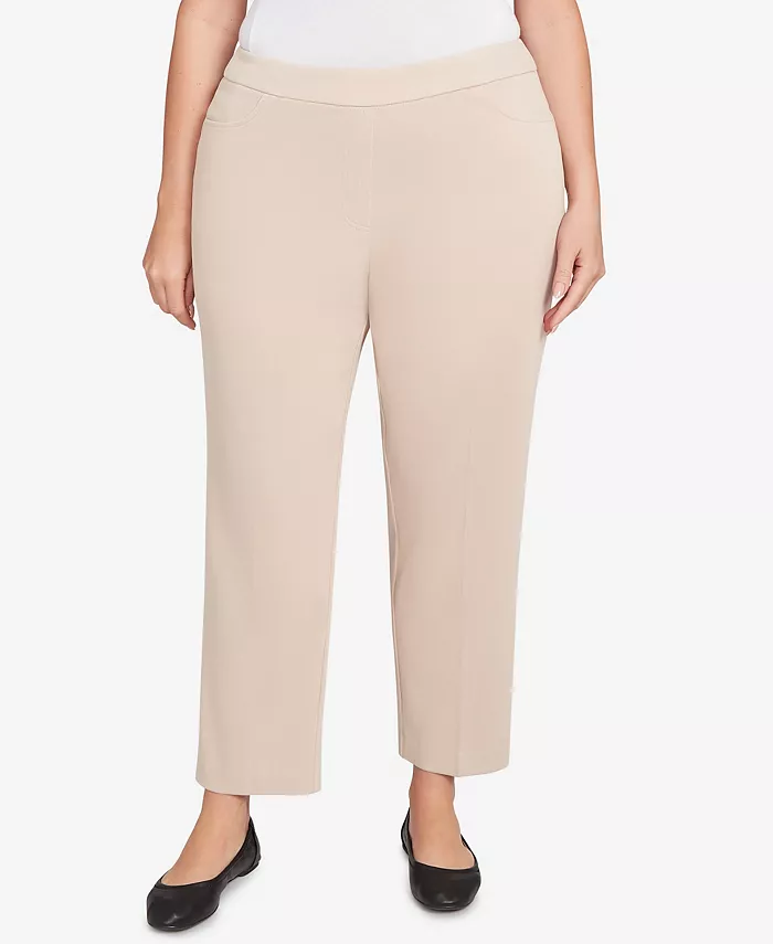 

Укороченные брюки Urban Legend из твила больших размеров Alfred Dunner, коричневый/бежевый