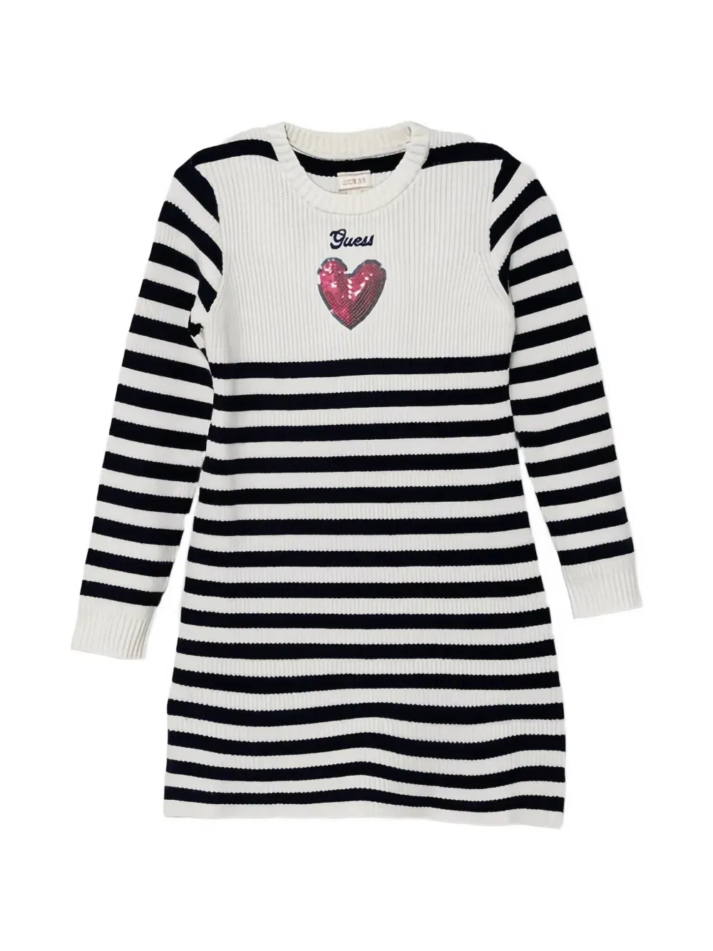 Платье в полоску с мотивом сердца Guess Kids, белый