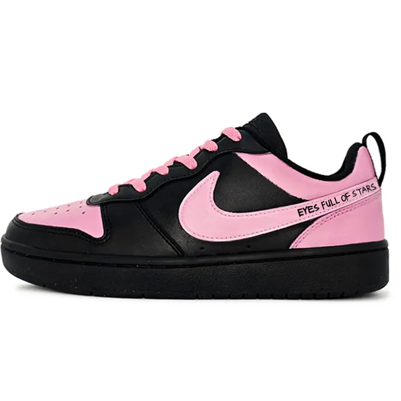 

Кроссовки для скейтбординга Court Borough Light Pink Ink Slip Resistant Abrasion Resistant низкие детские розовые Nike, черный