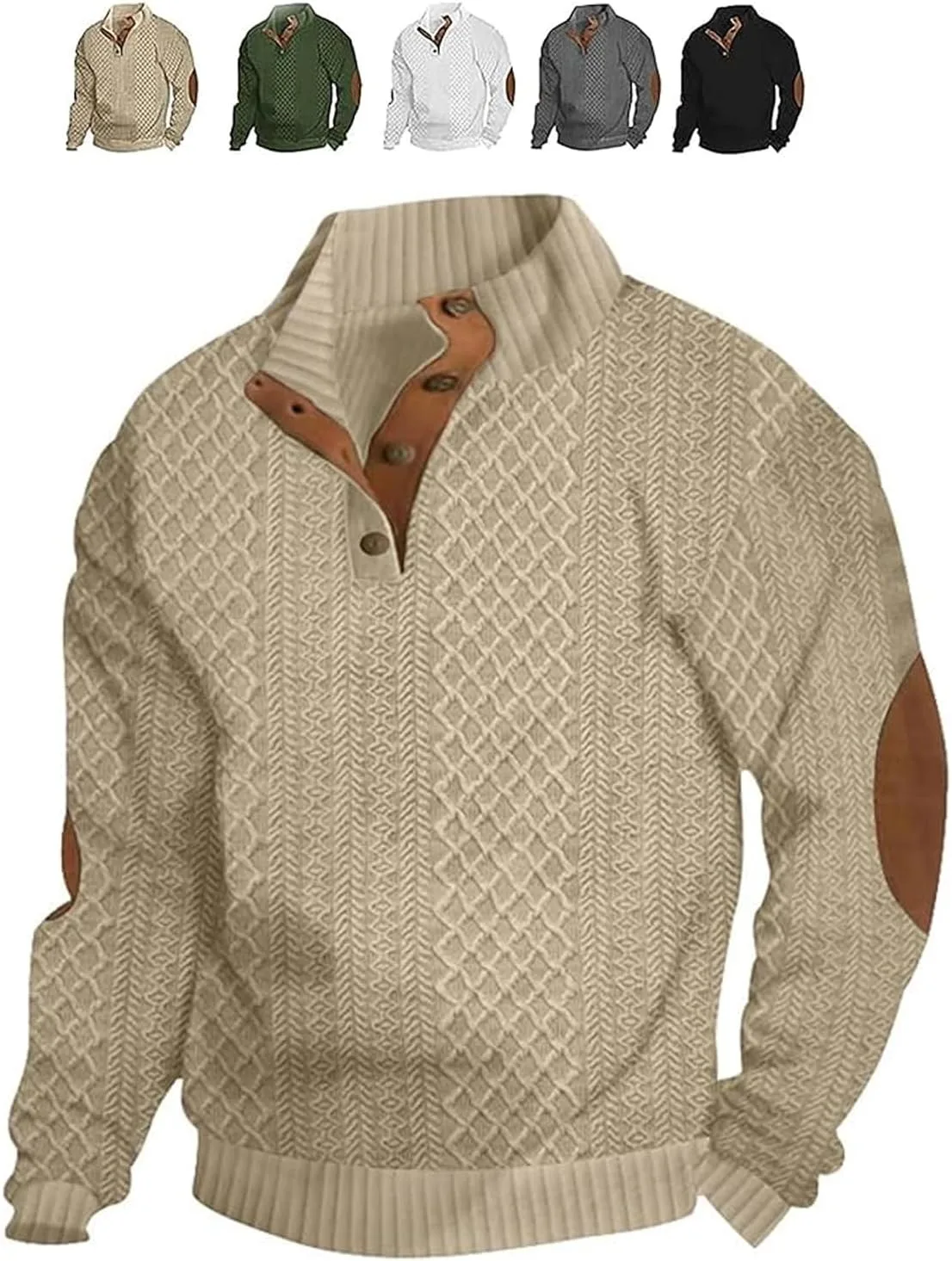 

Мужской повседневный свитер с воротником и длинным рукавом Zquwopk