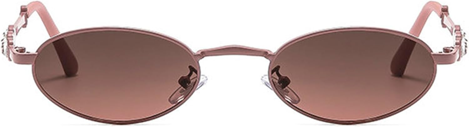 

Женские овальные солнцезащитные очки Helena со стразами, металлическая оправа, модные солнцезащитные очки в стиле панк с бриллиантовым блеском и защитой от УФ-излучения UV400, C6