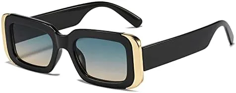 

Популярные модные квадратные солнцезащитные очки для женщин в стиле ретро, ​​гелевые солнцезащитные очки с градиентной защитой UV400 для мужчин MTZJH, Black Green Tea