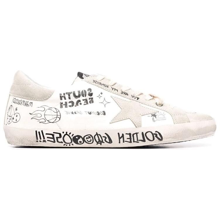 Кроссовки мужские Golden Goose Super-Star с принтом, белый — фото 2