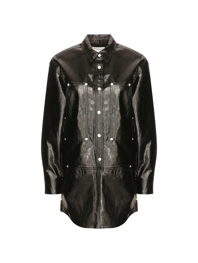 

Кожаное платье-поло Isabel Marant Étoile, черный