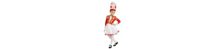 Костюм барабанщицы-мажоретки для девочек младшего возраста Dress Up America, красный/белый — фото 2