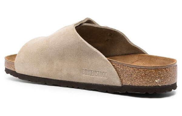 Тапочки zrich suede leather 'stone coin' Birkenstock, серый — фото 4