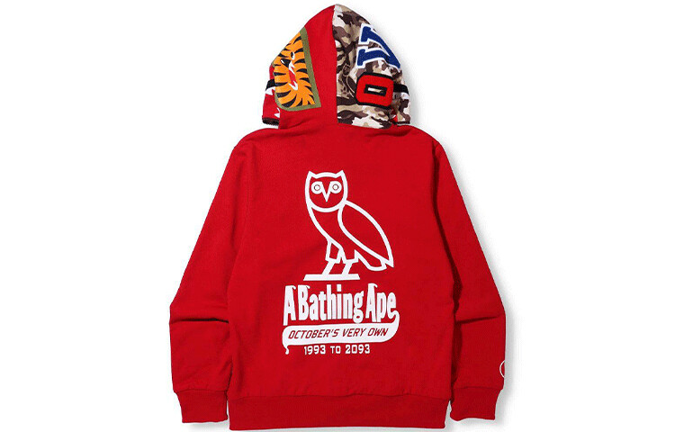 Bape X Ovo Коллекция Осень/Зима 2021 Куртка Унисекс A Bathing Ape, красный — фото 2