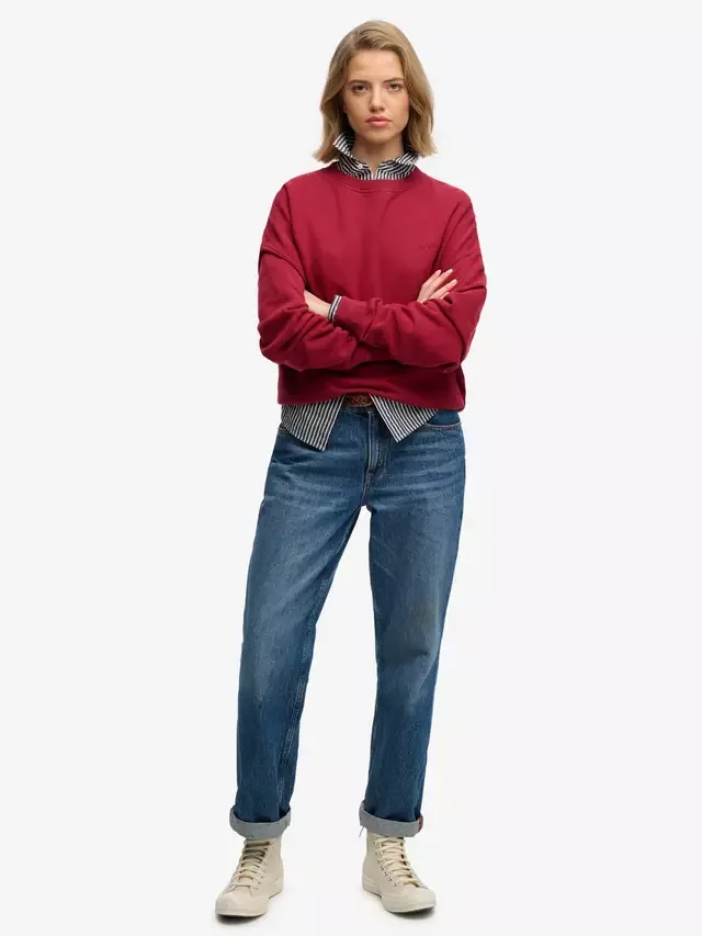 Толстовка Essential Logo Crew, бордовый цвет Superdry — фото 3