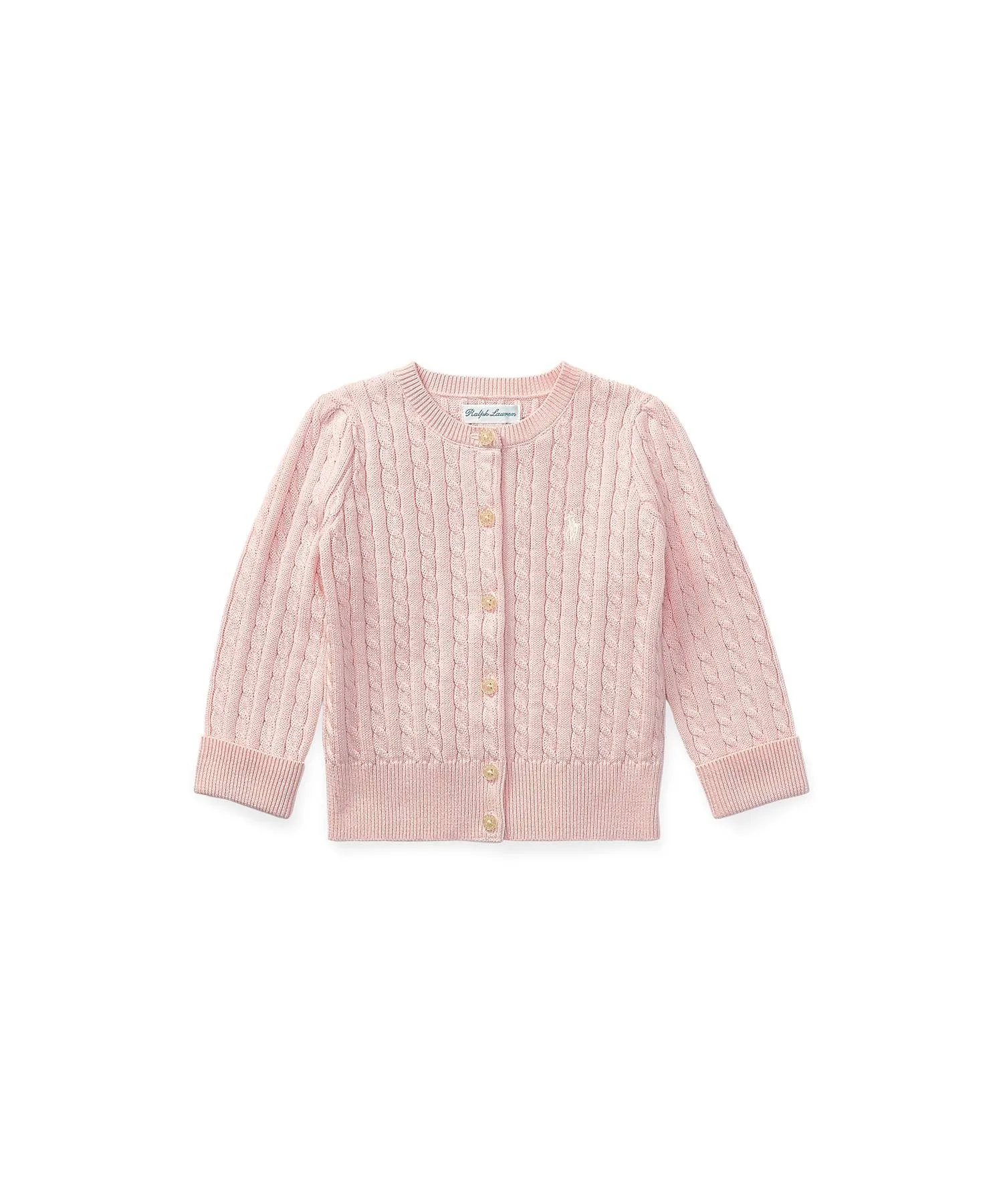 Детский хлопковый кардиган крупной вязки Polo Ralph Lauren, 650 Pink