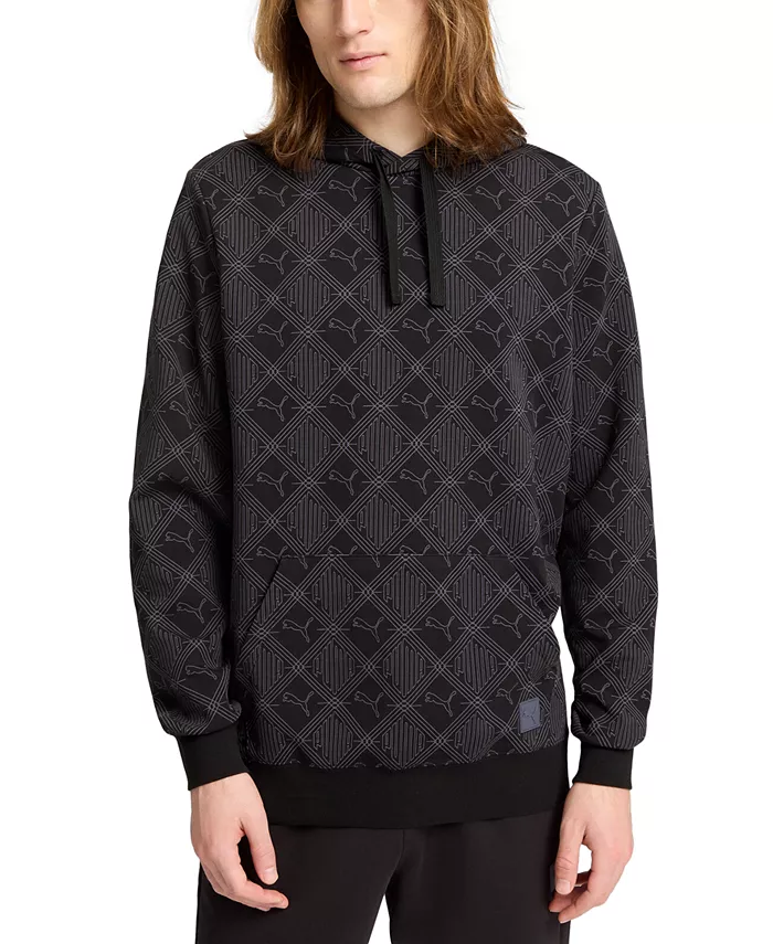 

Мужская худи Essential Logomania Allover Print Puma, черный