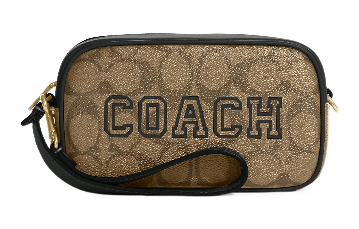 

COACH Кожаный клатч на запястье с принтом