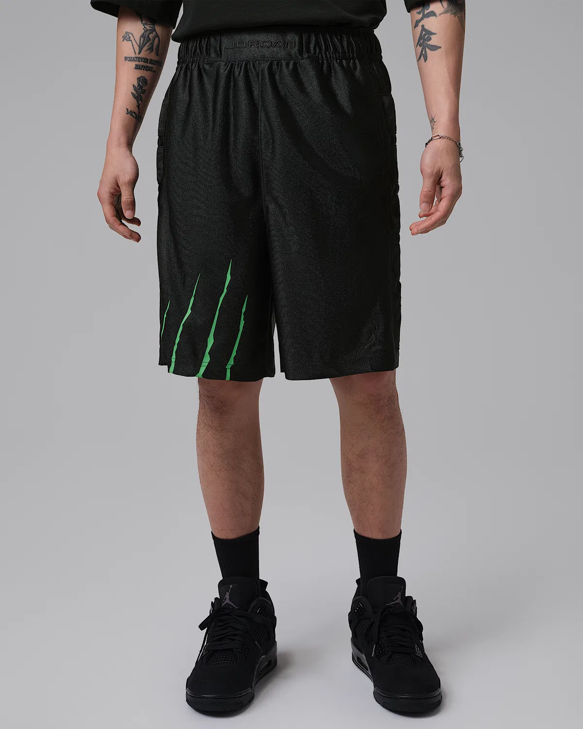 Мужские шорты Jordan Brooklyn Cat Scratch Black Cat, Black/Black/Scream Green