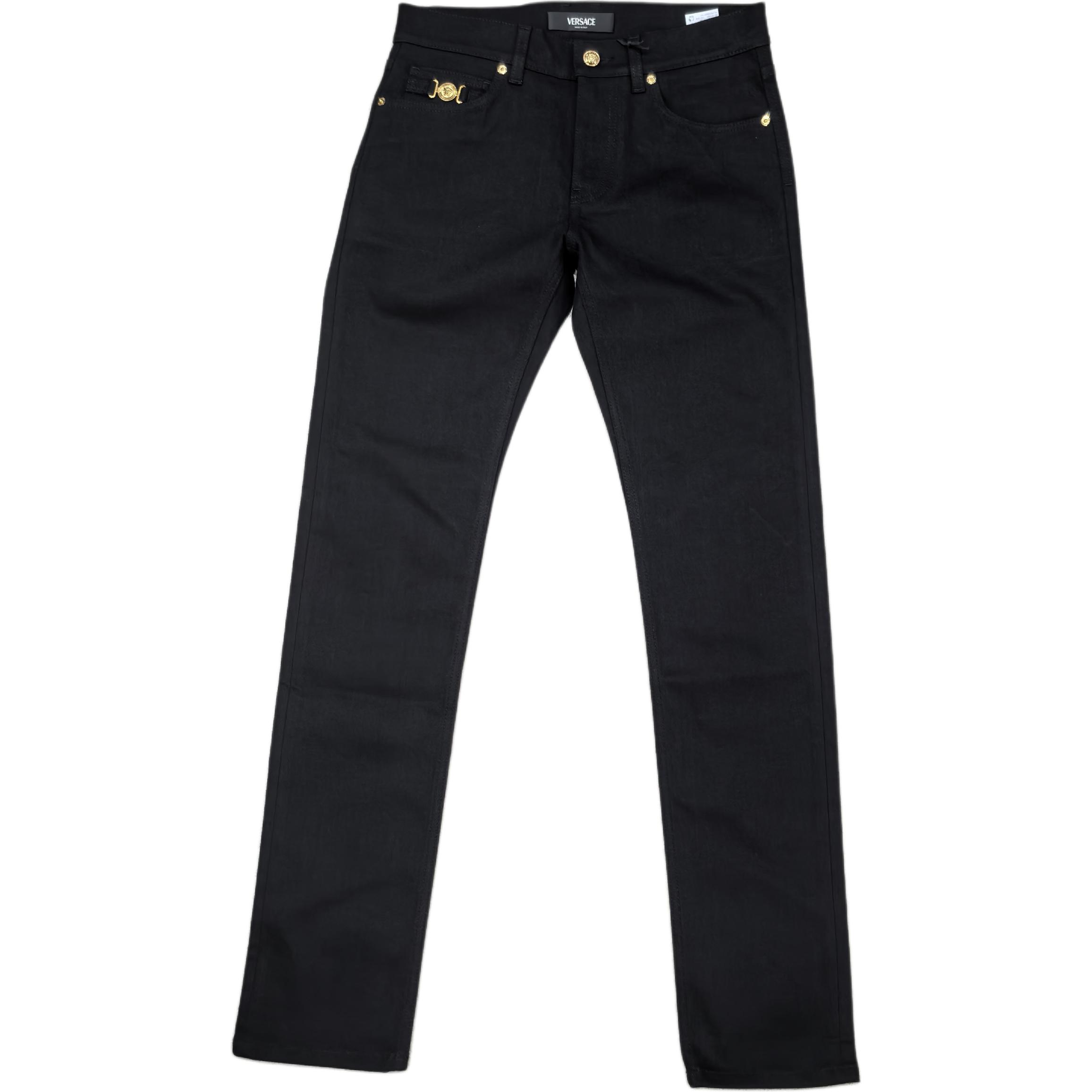 

Лацкан с логотипом Узкие брюки VERSACE JEANS COUTURE, черный