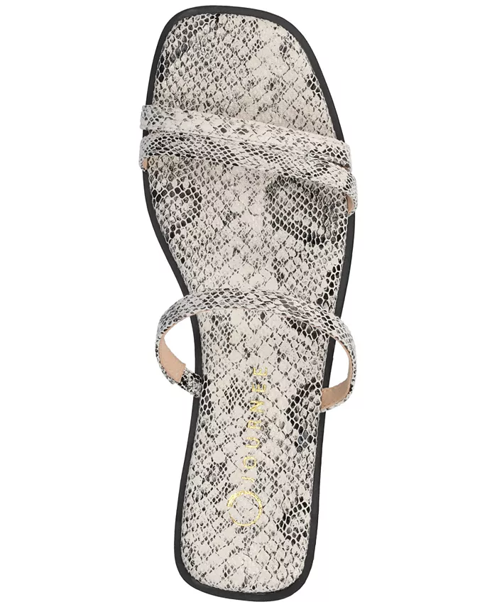 Женские сандалии Brisa Multi Strap Slip On Туфли на плоской подошве Journee Collection, мультиколор — фото 3