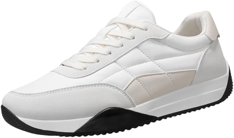 

Мужские кроссовки низкого типа для повседневного бега - изготовлены из полиуретана - подходят для всех сезонов, для ежедневного использования на улице, для поездок на работу Fusecottc, белый