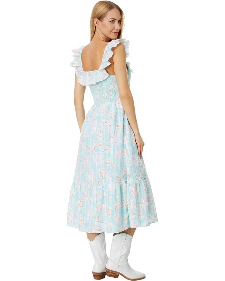 

Платье Vineyard Vines Cay Floral Smocked Midi Dress, цвет Cay Floral/Island