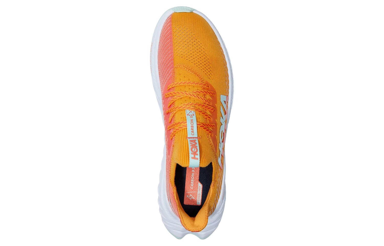 Кроссовки женские Carbon X3 с низким верхом Laser Yellow/Camellia Orange Hoka One One — фото 4