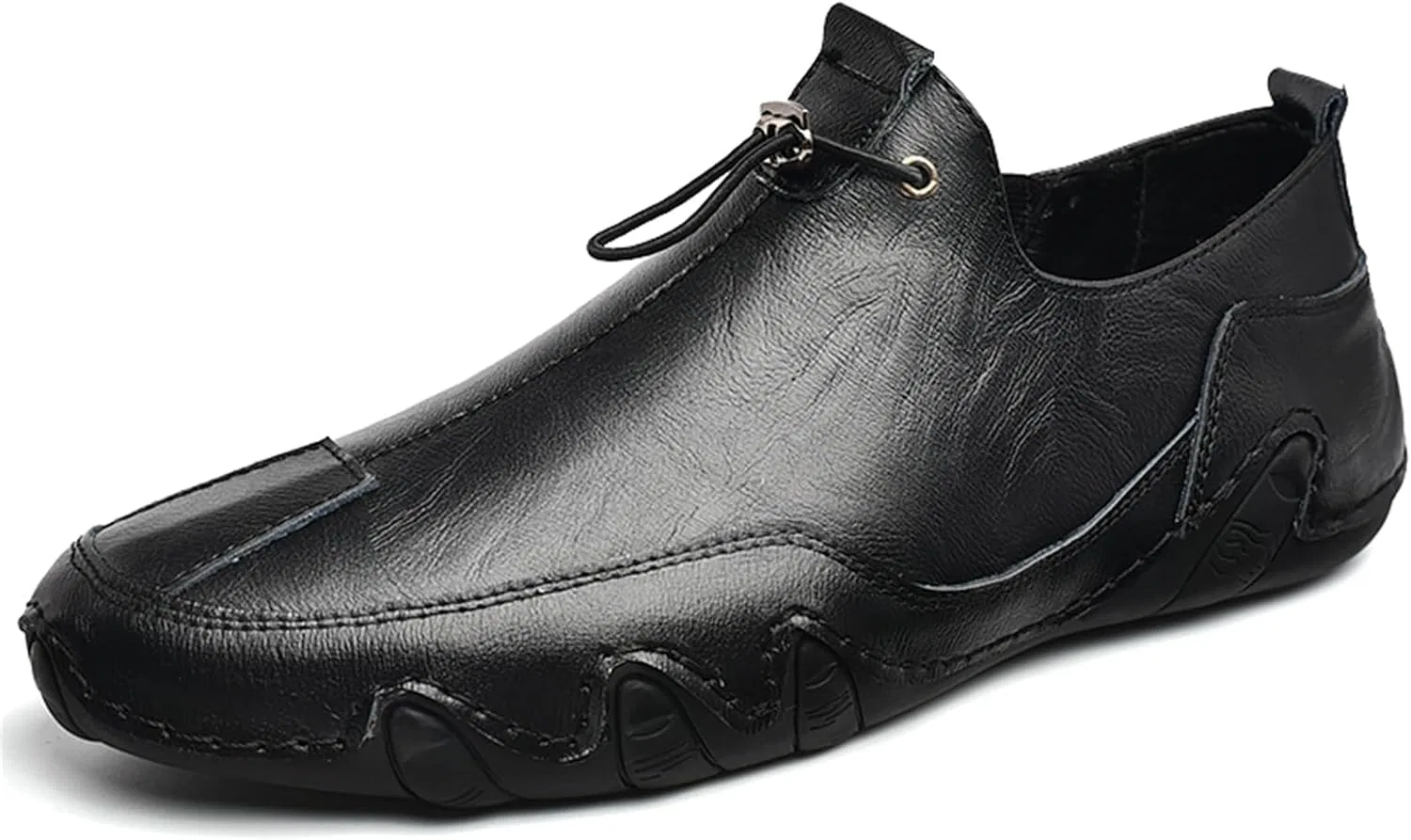 Мокасины кожаные Loafers Black Abborora