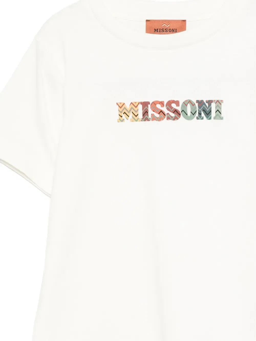 Футболка хлопковая с принтом логотипа Missoni Kids, бежевый — фото 3