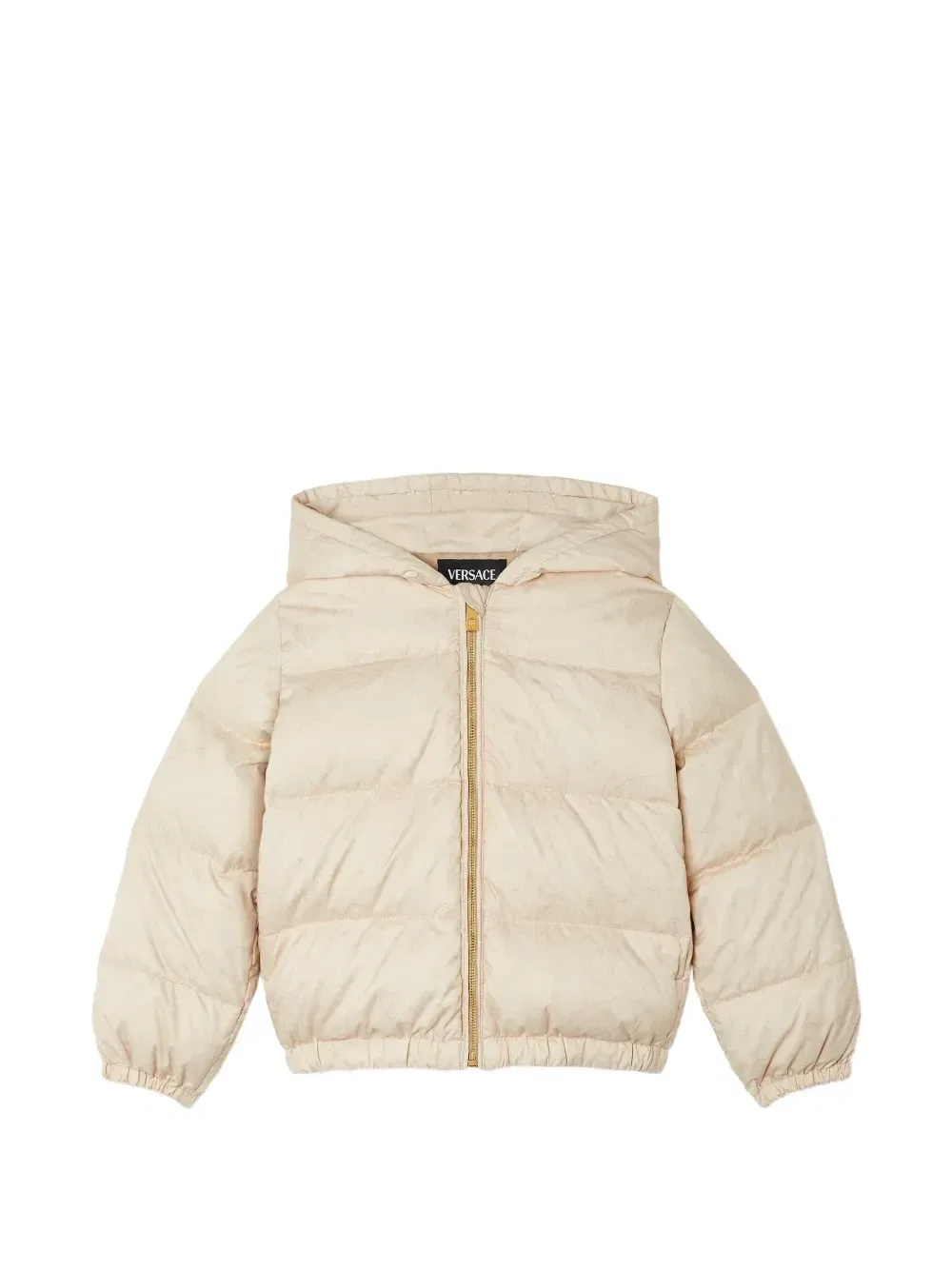 Куртка с капюшоном с принтом барокко Versace Kids, бежевый