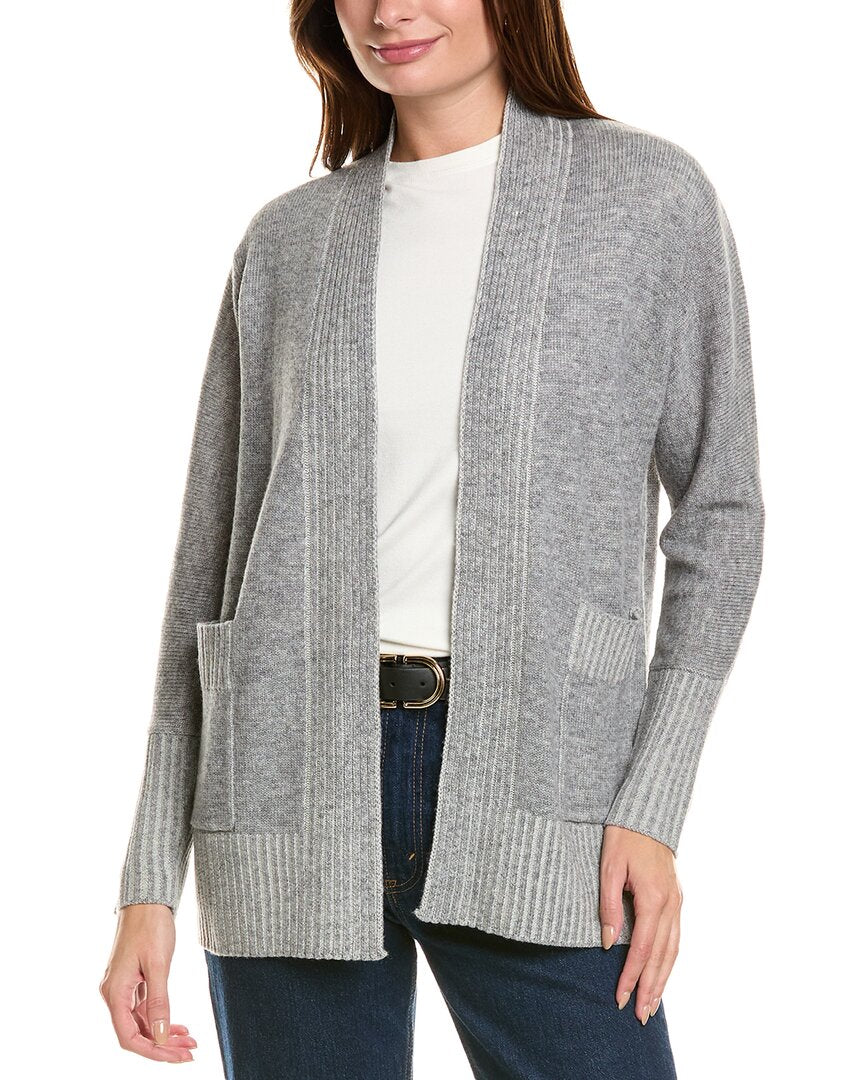 

Кардиган Forte Cashmere Plaited из шерсти и смеси кашемира, серый