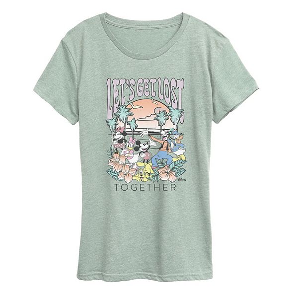 

Женская футболка Mickey Mouse & Friends Let's Get Lost Together Disney, Heather Sea Foam