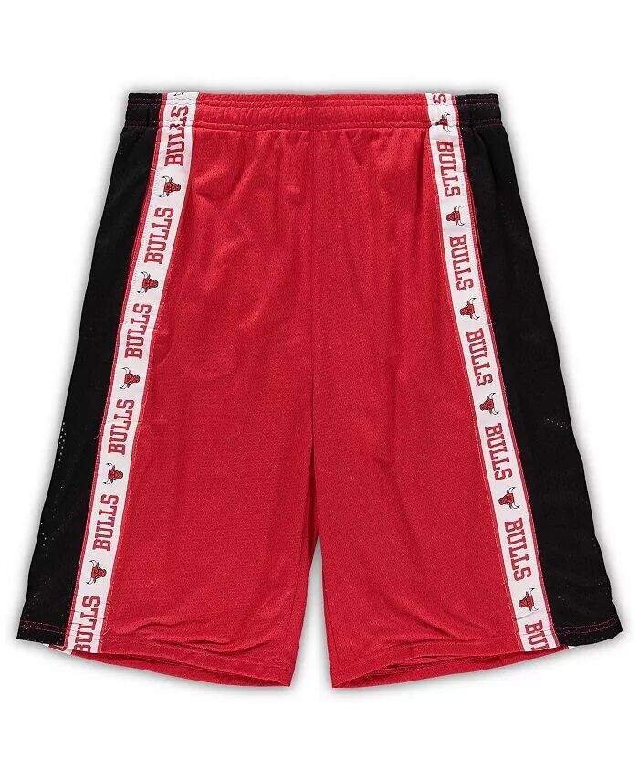 

Мужские красно-черные шорты из сетки Chicago Bulls Big and Tall Tape Fanatics