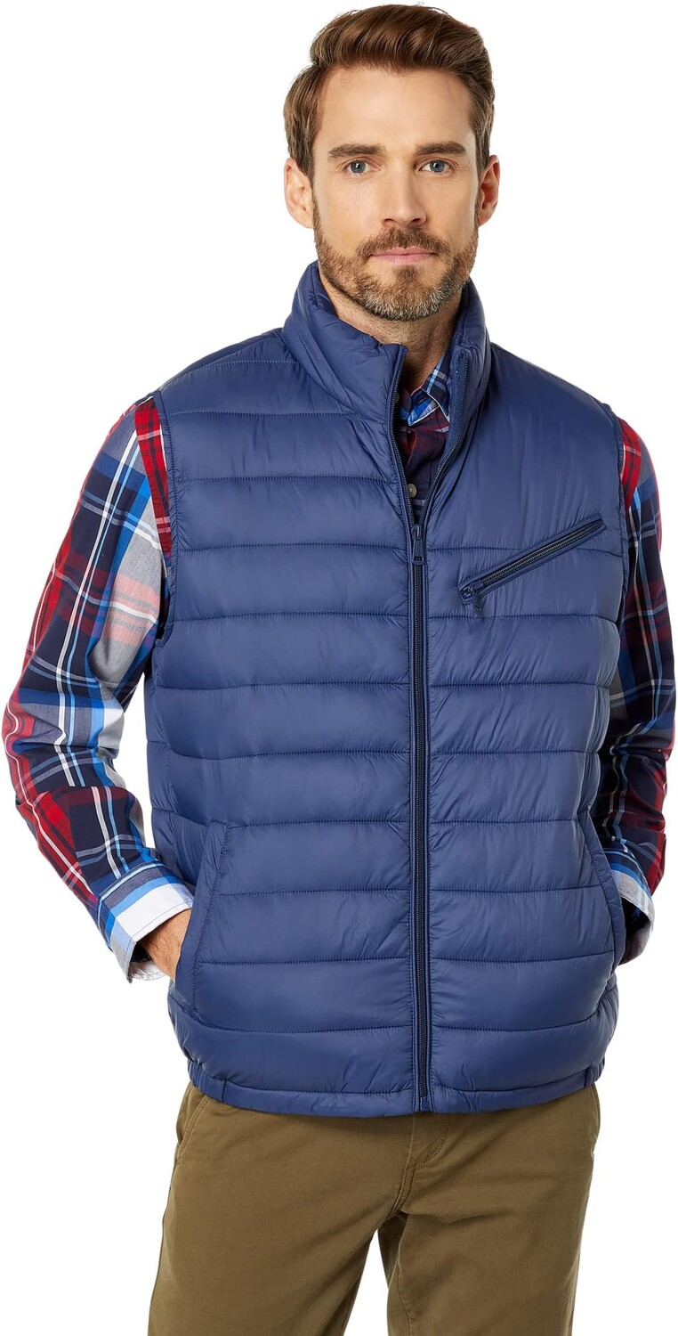 

Утепленный жилет Cole Haan Zip Front Quilted Vest, темно-синий