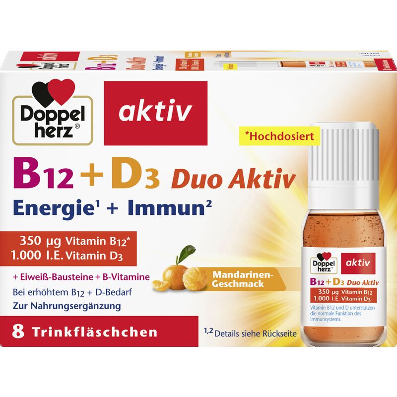 

B12 + D3 Duo Active Energy¹ + Immune² бутылочка для питья Doppelherz, 8 шт.