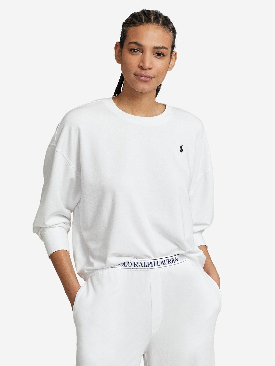 Пижама Polo Ralph Lauren Sweatshirt & Wide Leg Set - Club Terry , White — фото 3