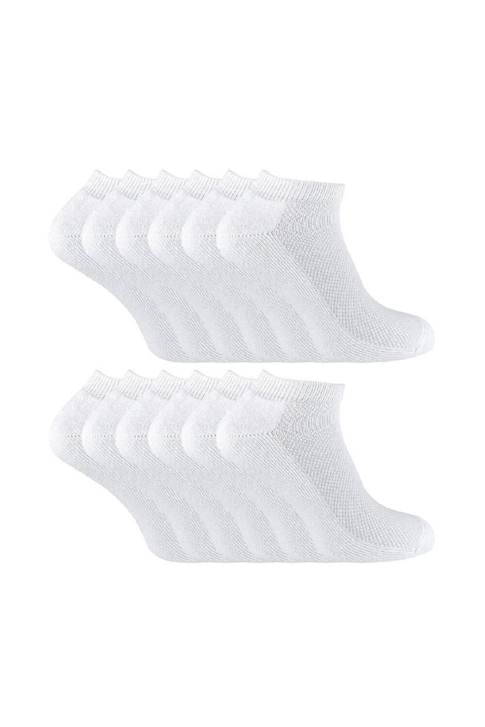 

12 пар низких спортивных носков для бега из мягкого бамбука Sock Snob, белый