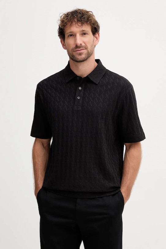 

Хлопковая поло Armani Exchange, черный