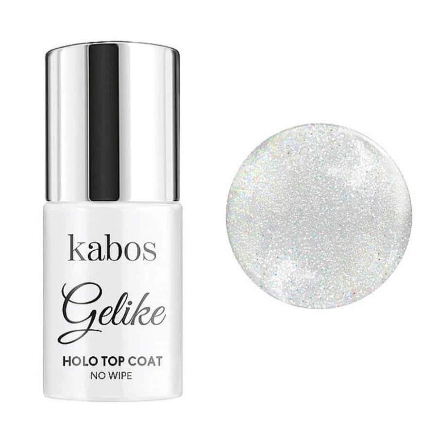 

Гибридное верхнее покрытие без липкого слоя Kabos Gelike Holo Top Coat No Wipe, 8 мл