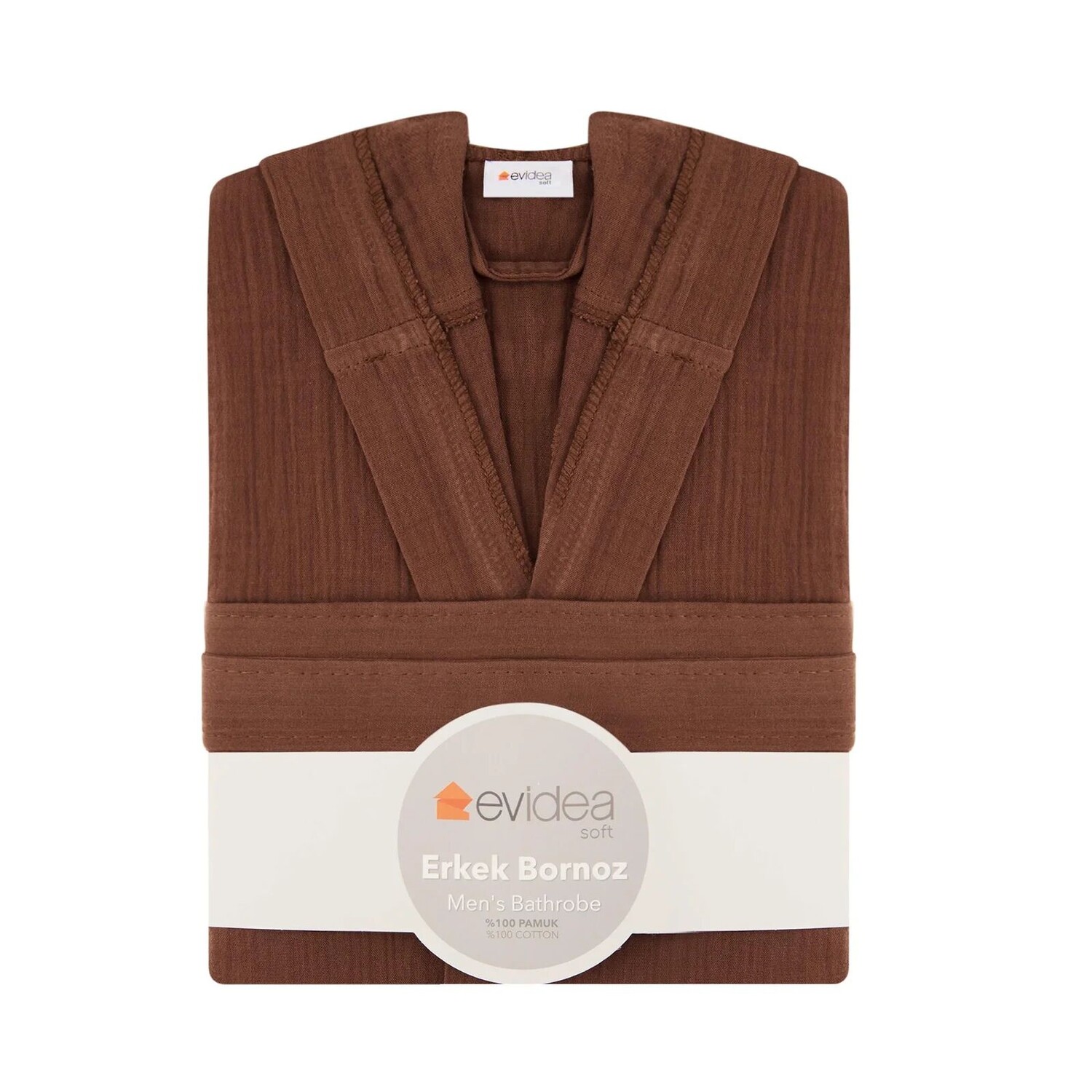 

Мужской муслиновый халат Evidea Soft - Коричневый - L / XL