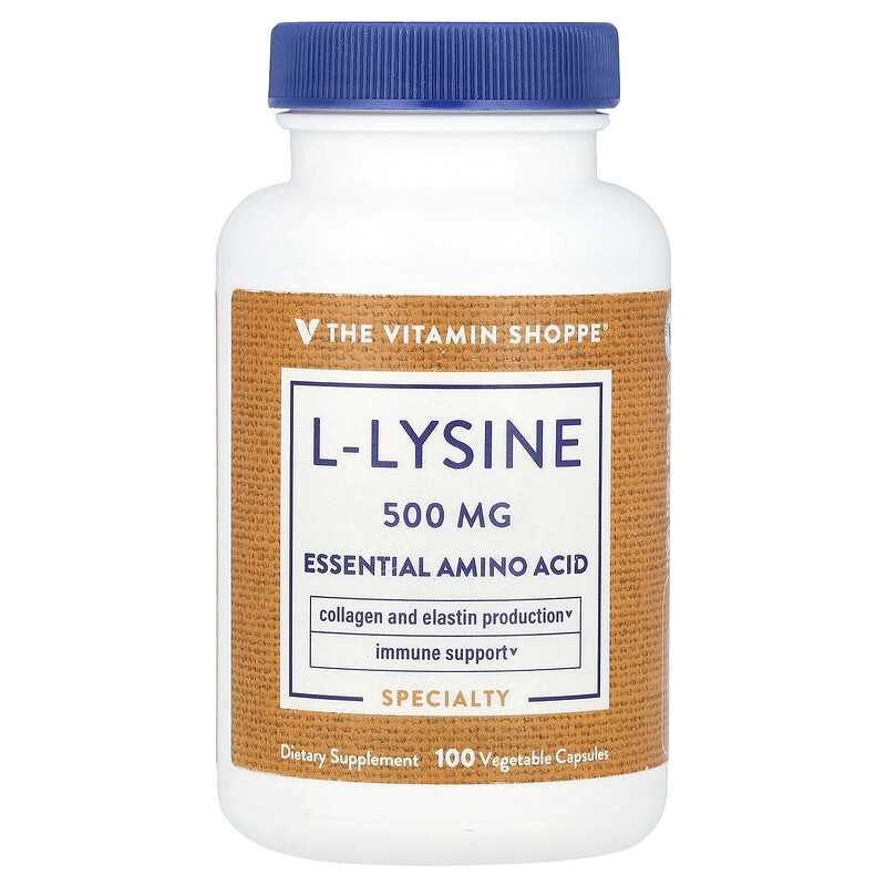 

The Vitamin Shoppe, L-лизин, 500 мг, 100 растительных капсул